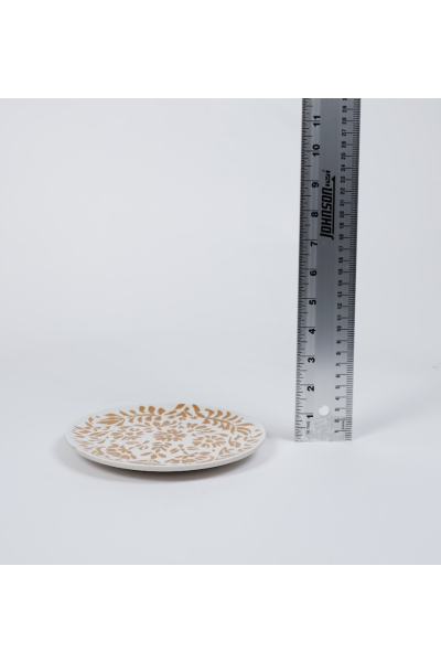 Orange Floral Print Plate